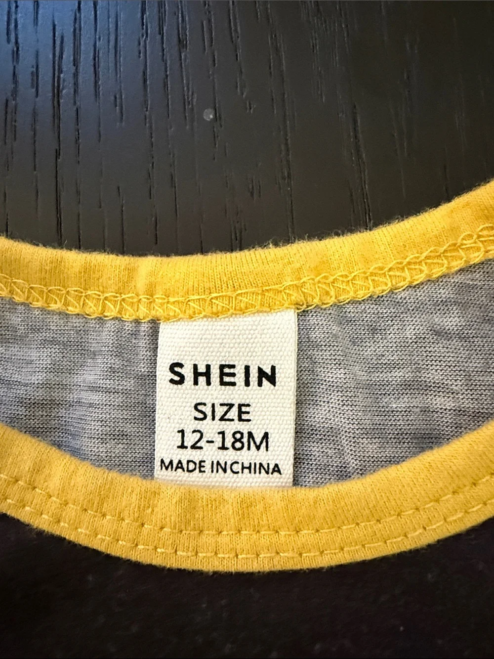 SHEIN Black and Yellow 'Burger Baby' Graphic One-Piece Bodysuit